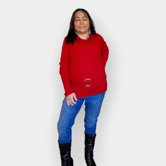 Dulcinea Sweaters - DULCINEA WOMENS SIZE SMALL MEDIUM RED TURTLE NECK SWEATER